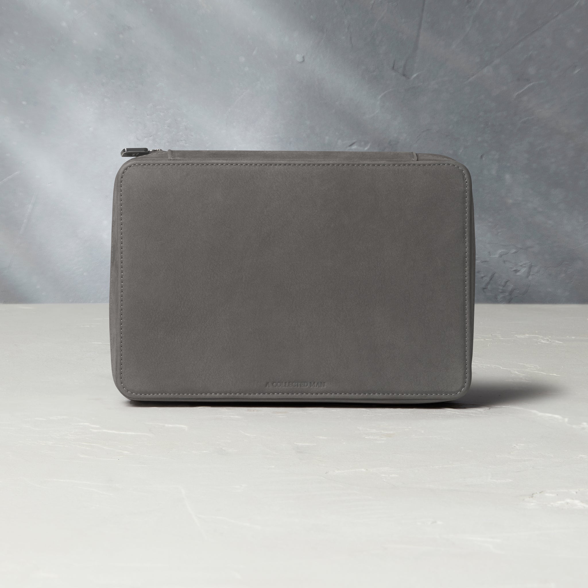Tokyo, eight-watch case Eight-watch rectangular case in charcoal grey nubuck leather | A Collected Man | Available Worldwide