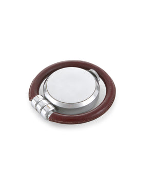 Travel Alarm Clock | “Ring” Style | Stainless Steel & Leather Case | A Collected Man London