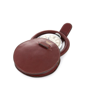 Travel Alarm Clock | “Ring” Style | Stainless Steel & Leather Case | A Collected Man London