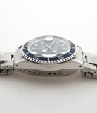 Tudor Submariner Prince Oysterdate 76100 steel automatic vintage pre-owned watch with blue dial and steel strap