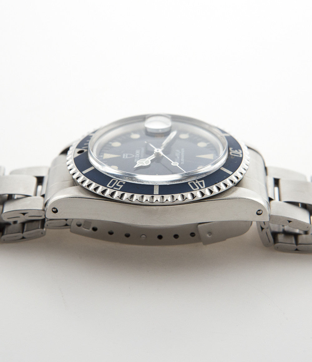 Tudor Submariner Prince Oysterdate 76100 steel automatic vintage pre-owned watch with blue dial and steel strap