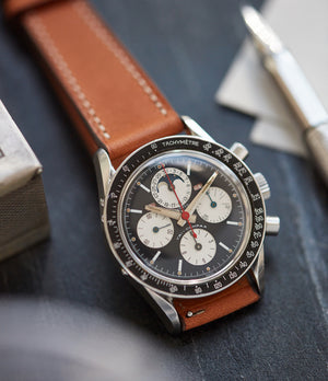 Universal Geneve Tri-Compax Evil Clapton 881101/02 black dial vintage steel chronograph for sale online at A Collected Man London UK specialist of rare watches