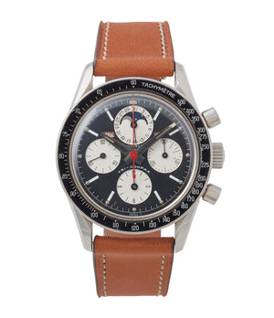 buy Universal Geneve Tri-Compax Evil Clapton 881101/02 black dial vintage steel chronograph for sale online at A Collected Man London UK specialist of rare watches