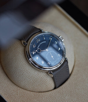 Buy grained leather quality watch strap in smoky ash grey from A Collected Man London, in short or regular lengths. We are proud to offer these hand-crafted watch straps, thoughtfully made in Europe, to suit your watch. Available to order online for worldwide delivery.