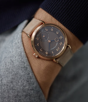 Buy Istanbul Molequin watch strap Urban Jurgensen light nude nubuck leather quick-release springbars buckle handcrafted European-made for sale online at A Collected Man London