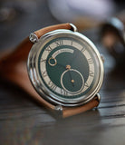 London Limited Edition Urban Jürgensen British racing green dial steel time-only dress watch for sale exclusively at A Collected Man London