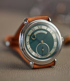Charity watch sale for Covid-19 vaccine development London Limited Edition Urban Jürgensen British racing green dial steel time-only dress watch for sale exclusively at A Collected Man London