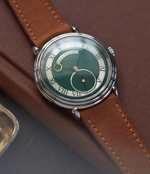 urban jurgensen watch sale for Covid-19 vaccine development London Limited Edition Urban Jürgensen British racing green dial steel time-only dress watch for sale exclusively at A Collected Man London