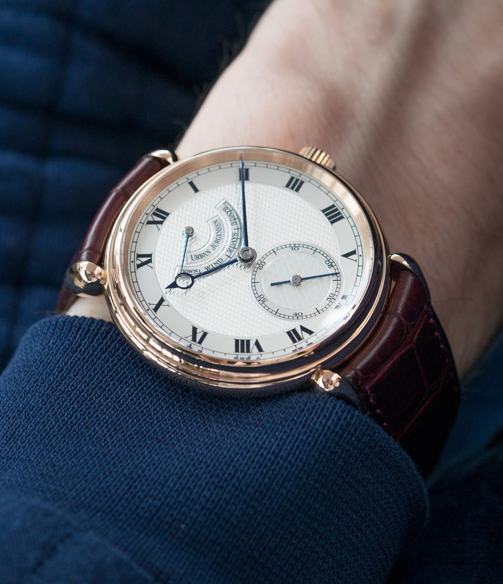 luxury gentlemen wristwatch Urban Jurgensen 11L rose gold watch full set at A Collected Man London United Kingdom online specialist of independent watchmakers