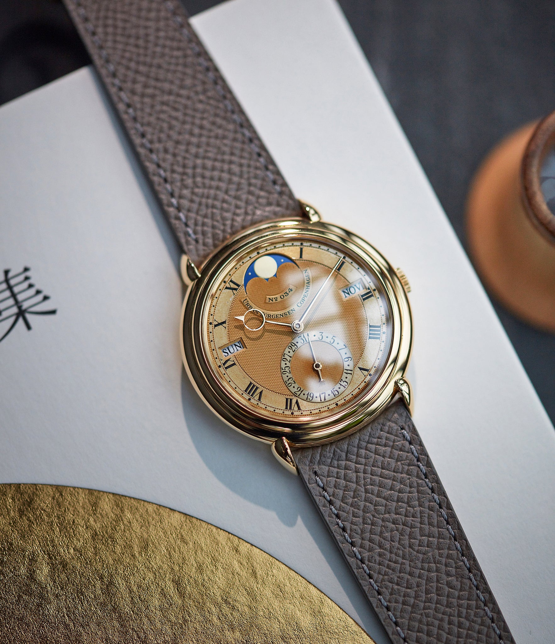 Urban Jürgensen Reference 2 Perpetual Calendar Moonphase Derek Pratt dial rare dress watch independent Danish Swiss watchmaker for sale online at A Collected Man London