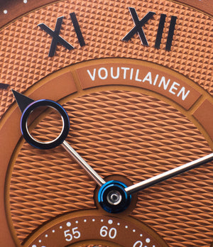 guilloche dial Kari Voutilainen Observatoire Limited Edition rare brown dial watch online at A Collected Man London specialist endorsed seller of pre-owned independent watchmakers