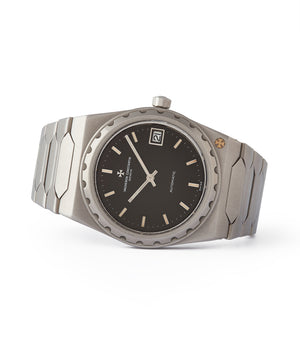 side-shot grey dial 222 Vacheron Constantin vintage steel sport watch JLC 1121 for sale online at A Collected Man London UK specialist of rare watches