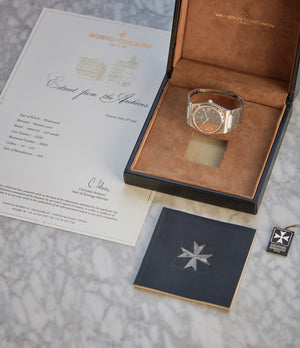 full set Archive Extract Vacheron Constantin 222 vintage steel grey dial sport watch for sale online at A Collected Man London UK specialist of rare watches