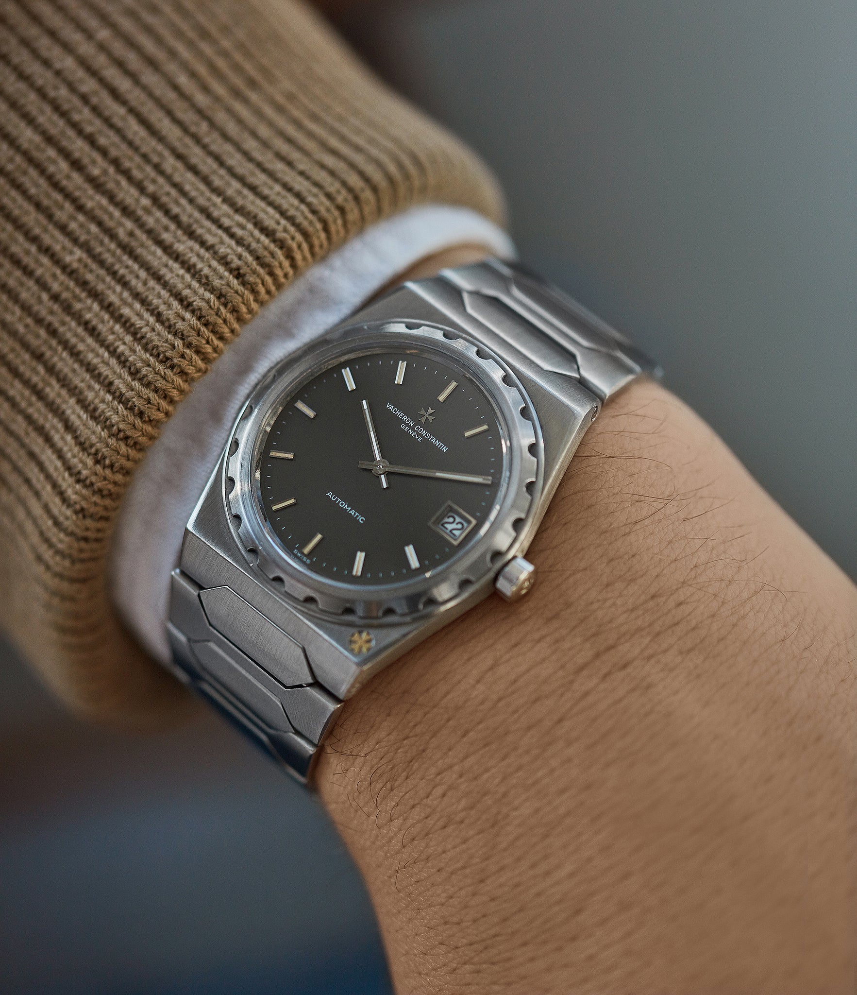rare vintage Vacheron Constantin 222 steel grey dial sport watch for sale online at A Collected Man London UK specialist of rare watches