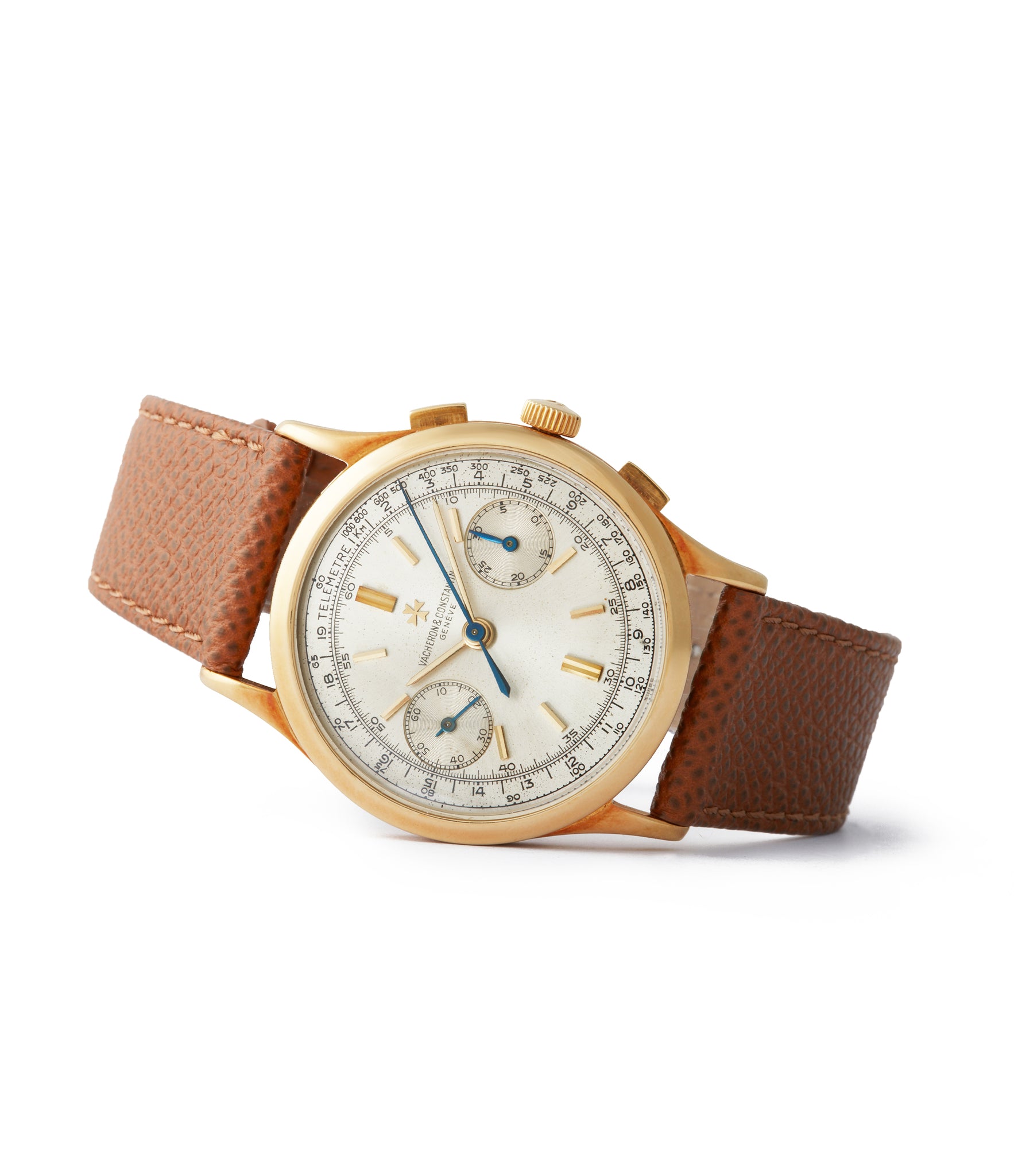 side-shot 1966 Vacheron Constantin Chronograph Ref. 4072 yellow gold rare vintage dress watch for sale A Collected Man London British specialist rare watches