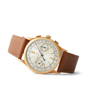 side-shot 1966 Vacheron Constantin Chronograph Ref. 4072 yellow gold rare vintage dress watch for sale A Collected Man London British specialist rare watches