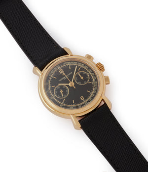 sell Vacheron Constantin Les Historiques Chronograph 47101/4 yellow gold black dial pre-owned manual-winding watch for sale online at A Collected Man London UK specialist of rare watches