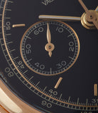 black dial Vacheron Constantin Les Historiques Chronograph 47101/4 yellow gold pre-owned manual-winding watch for sale online at A Collected Man London UK specialist of rare watches
