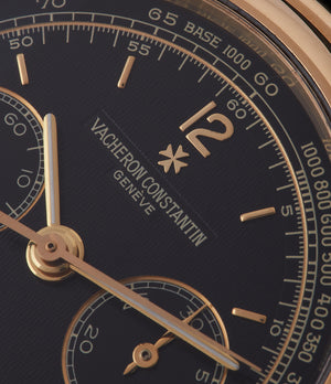 Vacheron Constantin Chronograph Les Historiques 47101/4 yellow gold black dial pre-owned manual-winding watch for sale online at A Collected Man London UK specialist of rare watches