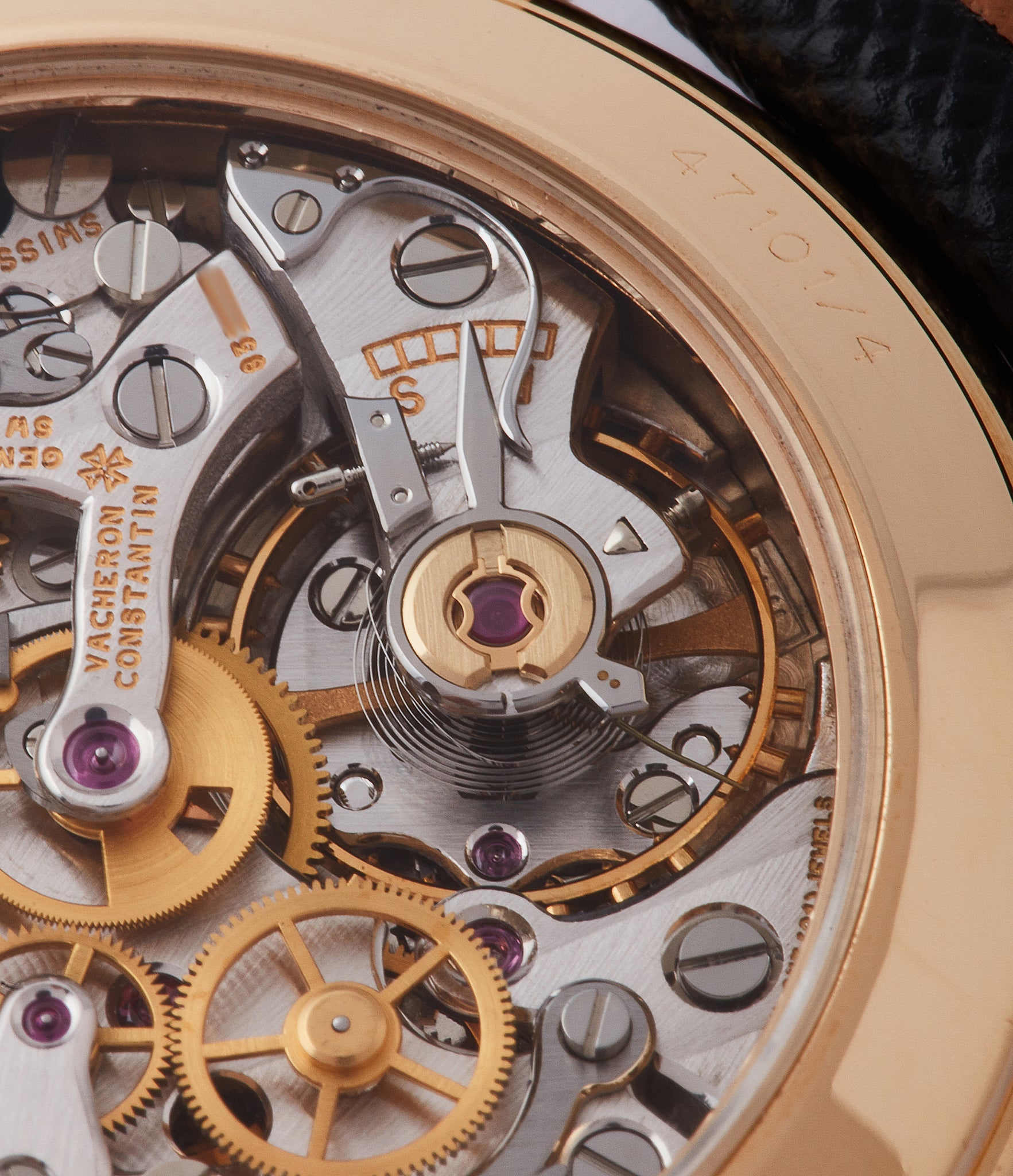 manual-winding Vacheron Constantin Les Historiques 1140 Chronograph 47101/4 yellow gold black dial pre-owned manual-winding watch for sale online at A Collected Man London UK specialist of rare watches