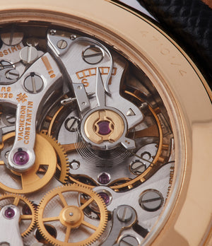 manual-winding Vacheron Constantin Les Historiques 1140 Chronograph 47101/4 yellow gold black dial pre-owned manual-winding watch for sale online at A Collected Man London UK specialist of rare watches