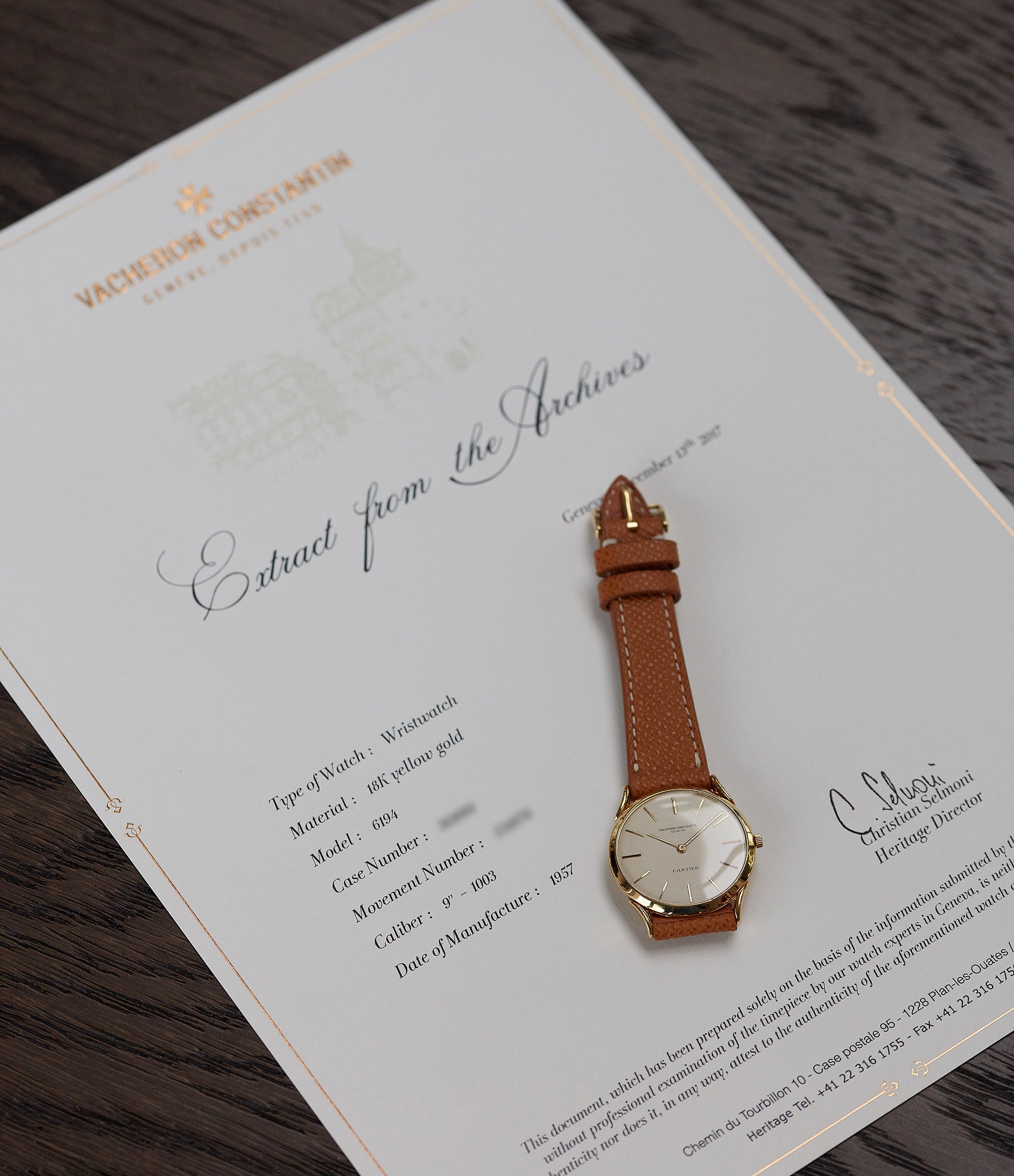 Vacheron constantin extract from cheap the archives