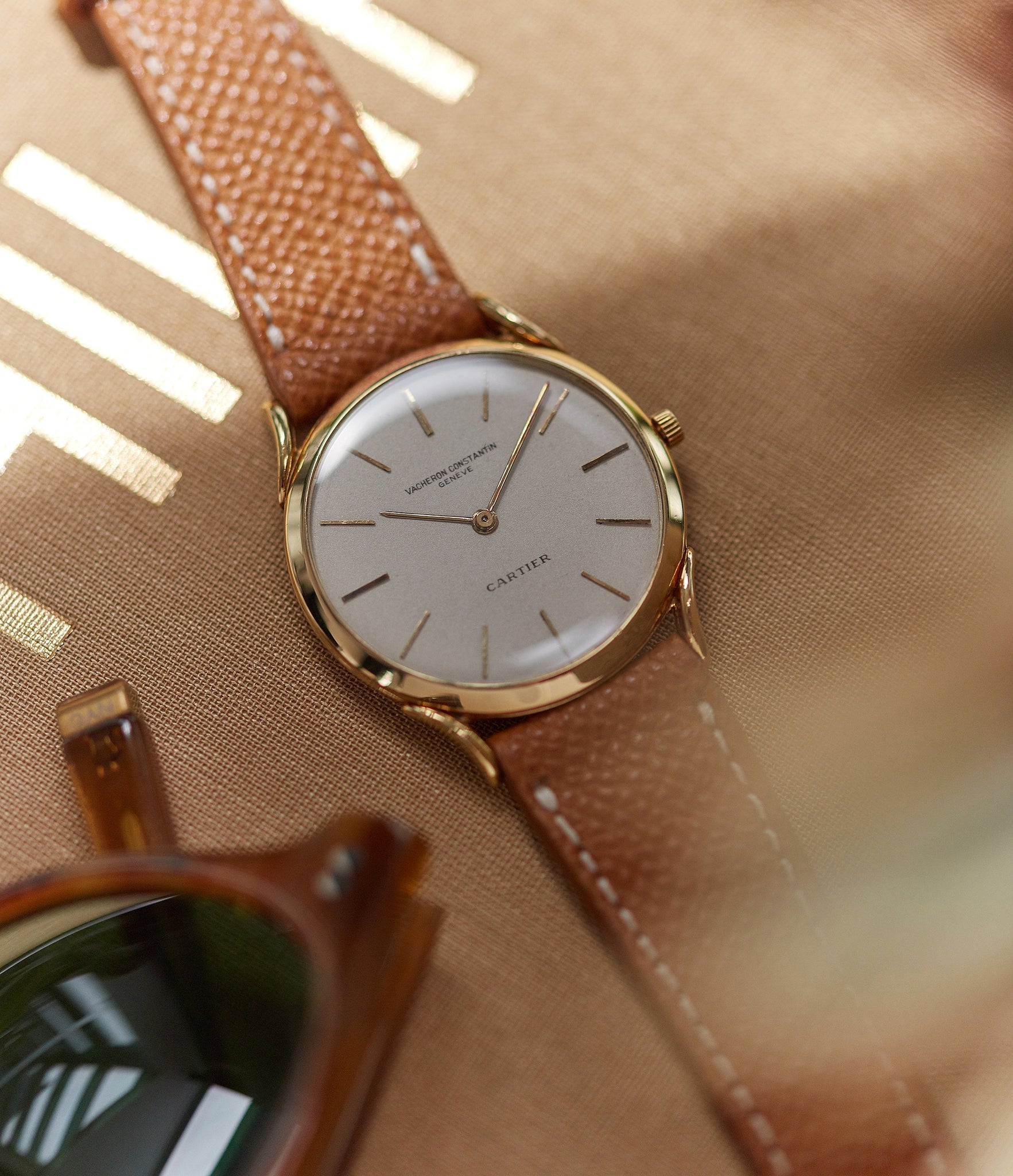 double-signed Cartier Vacheron Constantin Ref. 6194 time-only Cartier double-signed vintage dress watch for sale online A Collected Man London British specialist rare watches