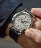 hands on with Vacheron Constantin Les Historique Chronograph 47101/1  manual-winding luxury dress watch for sale online at A Collected Man London UK specialist of rare watches