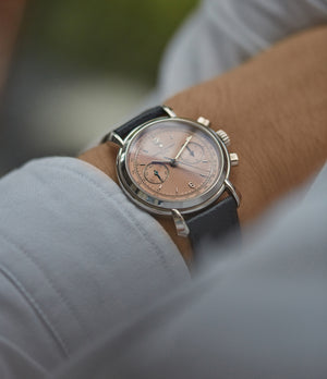 Vacheron Constantin Chronograph Les Historiques Ref. 47111/000P platinum salmon dial dress watch for sale online A Collected Man London UK specialist rare watches