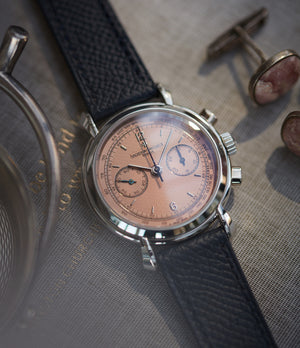 Les Historiques Vacheron Constantin Chronograph 47111/000P platinum salmon dial dress watch for sale online A Collected Man London UK specialist rare watches