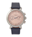 buy Vacheron Constantin Les Historiques Chronograph 47111/000P platinum salmon dial dress watch for sale online A Collected Man London UK specialist rare watches