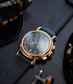 Vacheron Constantin Ref. 47101/3 Les Historique Chronograph  yellow gold black dial watch from 1998 for sale online A Collected Man London British specialist rare watches