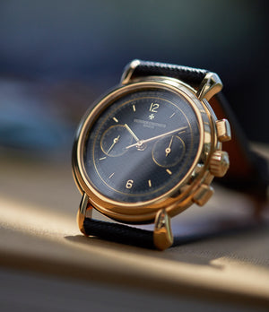 for sale Vacheron Constantin Ref. 47101/3 Les Historique Chronograph  yellow gold black dial watch from 1998 for sale online A Collected Man London British specialist rare watches