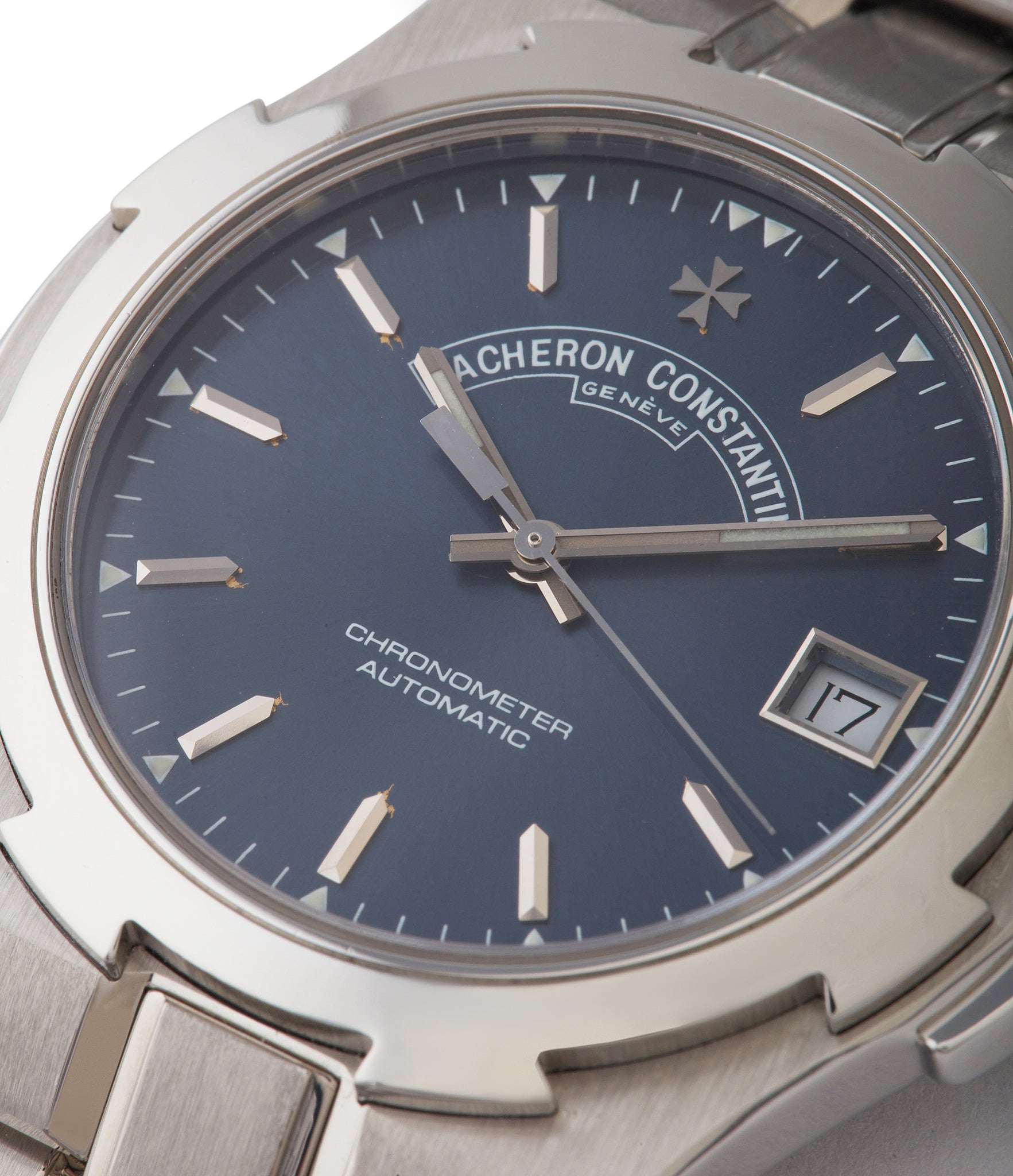 blue dial Vacheron Constantin Overseas 42040 steel watch for sale online A Collected Man London
