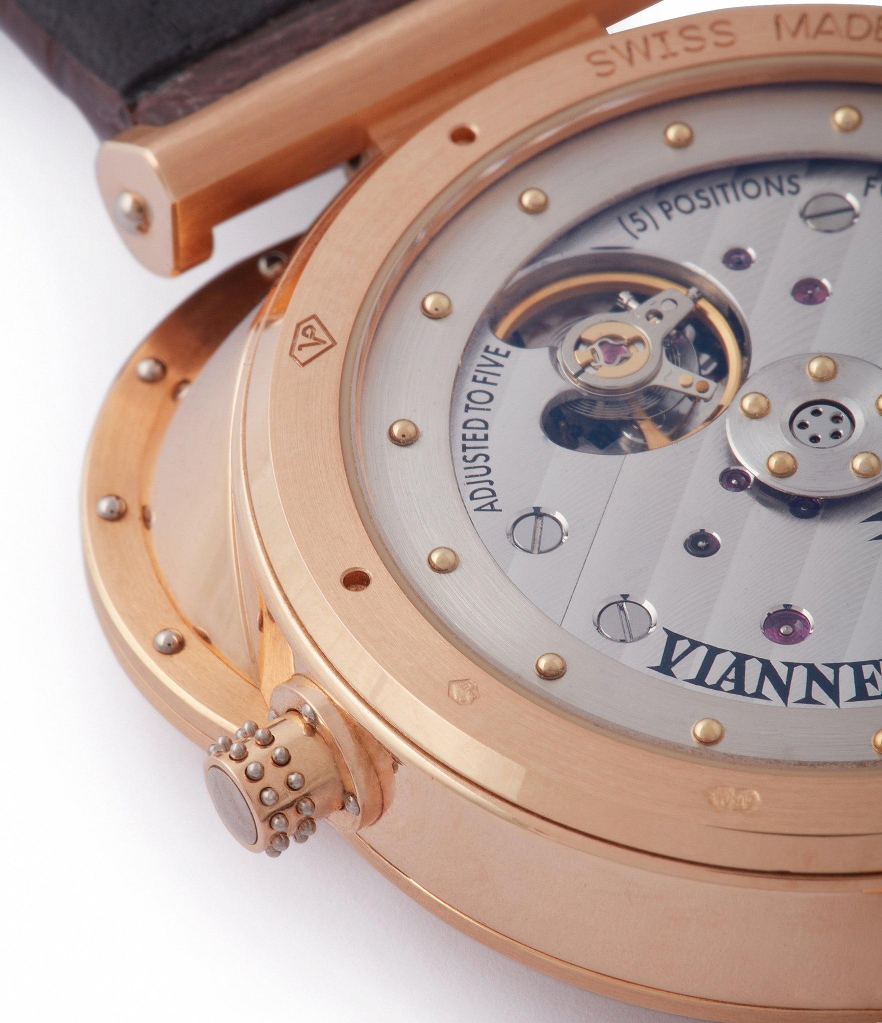 Cal. VH198 automatic-winding in-house early Vianney Halter Antiqua Perpetual Calendar rose gold independent watchmaker for sale online at A Collected Man London UK specialist of rare watches