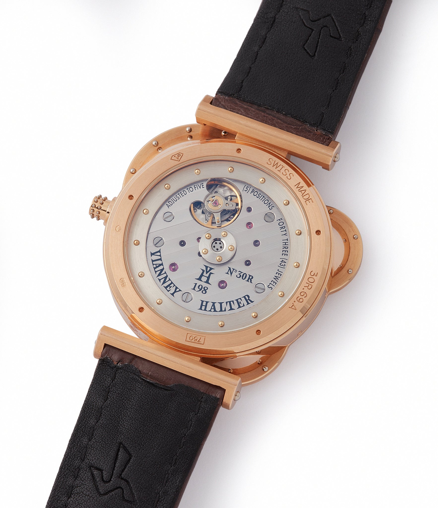 hand-made Cal. VH198 automatic in-house early Vianney Halter Antiqua Perpetual Calendar rose gold independent watchmaker for sale online at A Collected Man London UK specialist of rare watches