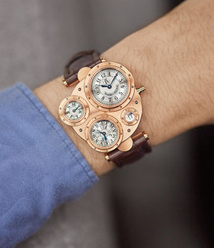 four dial watch Vianney Halter Antiqua Perpetual Calendar rose gold Cal. VH198 independent watchmaker for sale online at A Collected Man London UK specialist of rare watches