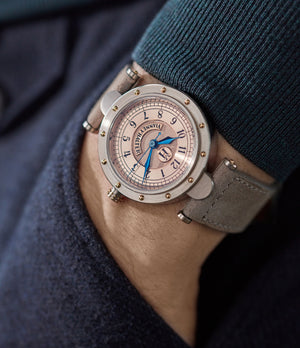 Buy suede quality watch strap in light clay taupe from A Collected Man London, in short or regular lengths. We are proud to offer these hand-crafted watch straps, thoughtfully made in Europe, to suit your watch. Available to order online for worldwide delivery.