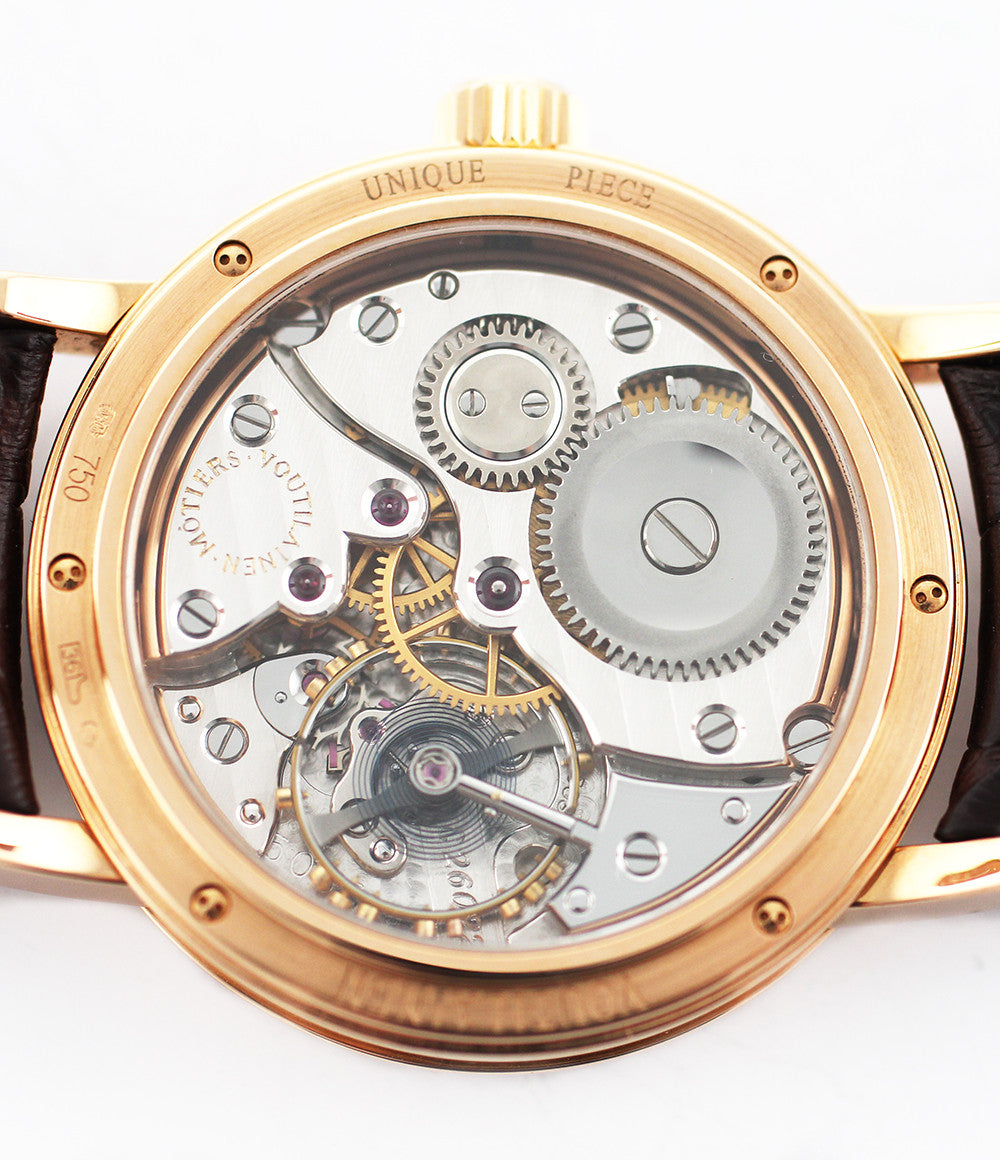 Voutilainen Observatoire  18-carat rose gold manual-winding pre-owned watch display back case