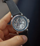rare Kari Voutilainen 28PI Limited Edition platinum inverted rare pre-owned watch independent watchmaker for sale A Collected Man London UK speciliast of rare watches