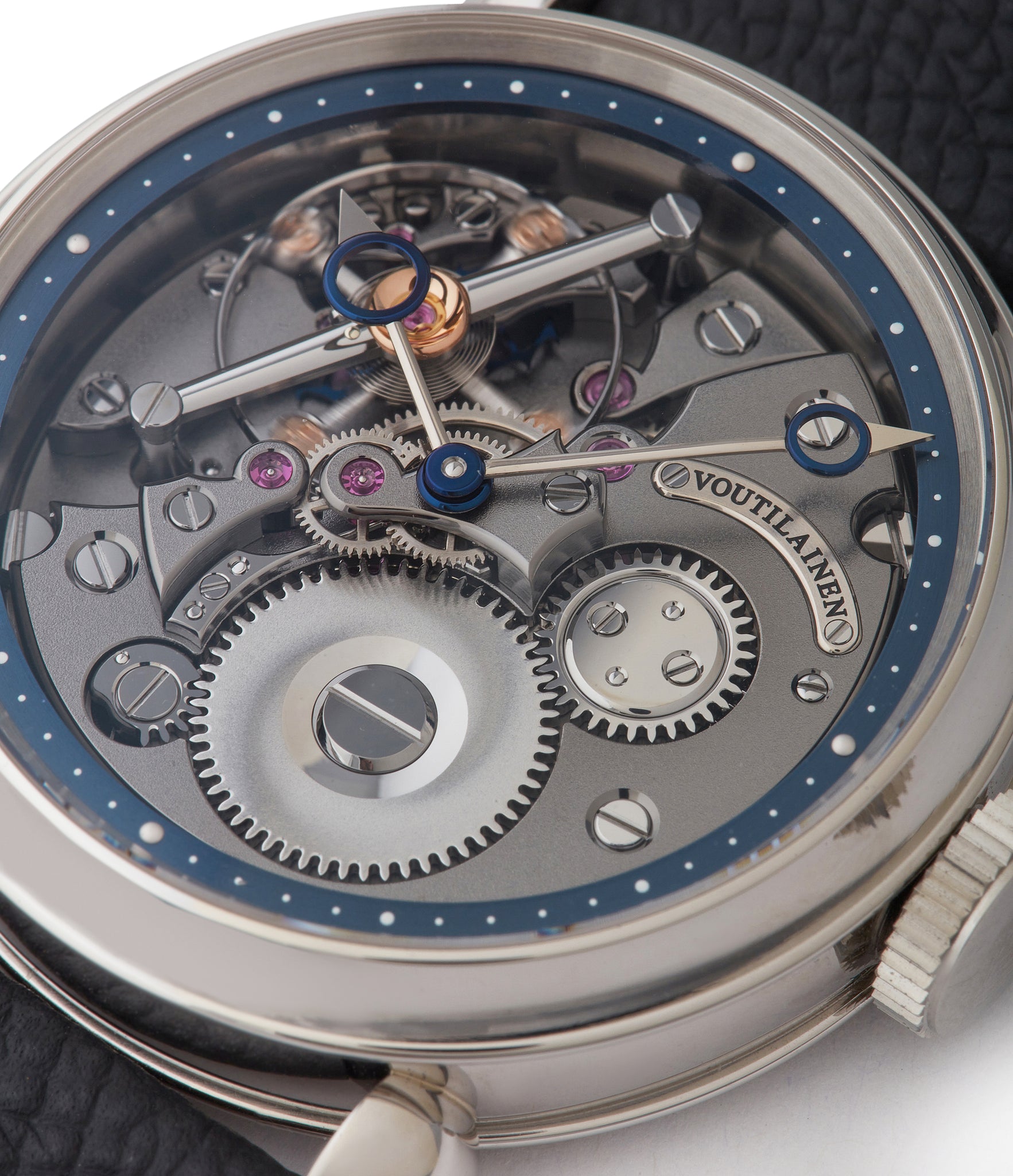 inverted movement Voutilainen 28PI Limited Edition platinum inverted rare pre-owned watch independent watchmaker for sale A Collected Man London UK speciliast of rare watches