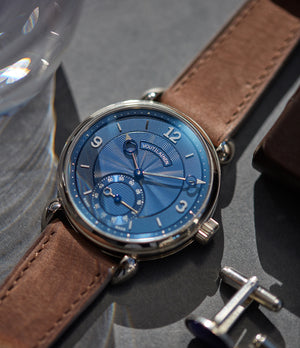 Kari Voutilainen blue dial Vingt-8 Cal. 28 pre-owned dress watch for sale online at A Collected Man London approved re-seller of independent watchmakers