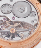 Cal. 28 manual-winding Kari Voutilainen Vingt-8 rose gold dress watch with brown guilloche dial for sale at A Collected Man London approved re-seller of preowned Voutilainen watches
