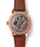 Kari Voutilainen watchmaking by hand Cal. 28 Vingt-8 rose gold dress watch with brown guilloche dial for sale at A Collected Man London approved re-seller of preowned Voutilainen watches