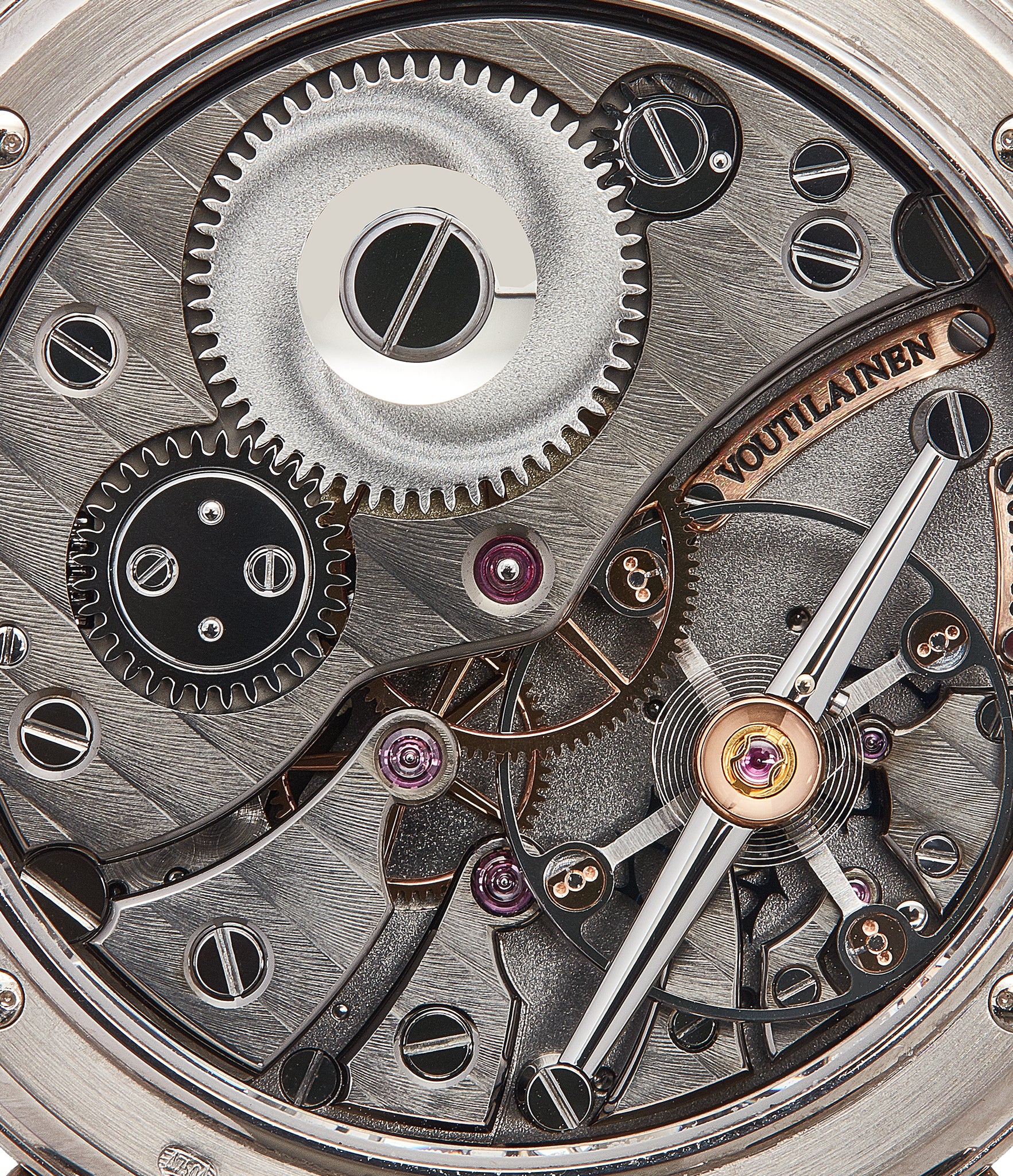 manual-winding Voutilainen GMT-6 two-tone dial white gold rare hand-made watch from independent watchmaker for sale online at A Collected Man London UK specialist of rare watches