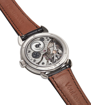 hand-made manual-winding Kari Voutilainen GMT-6 two-tone dial white gold rare hand-made watch from independent watchmaker for sale online at A Collected Man London UK specialist of rare watches