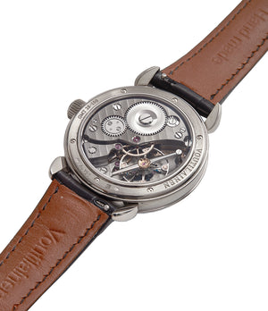 Voutilainen GMT-6 movement two-tone dial white gold rare hand-made watch from independent watchmaker for sale online at A Collected Man London UK specialist of rare watches