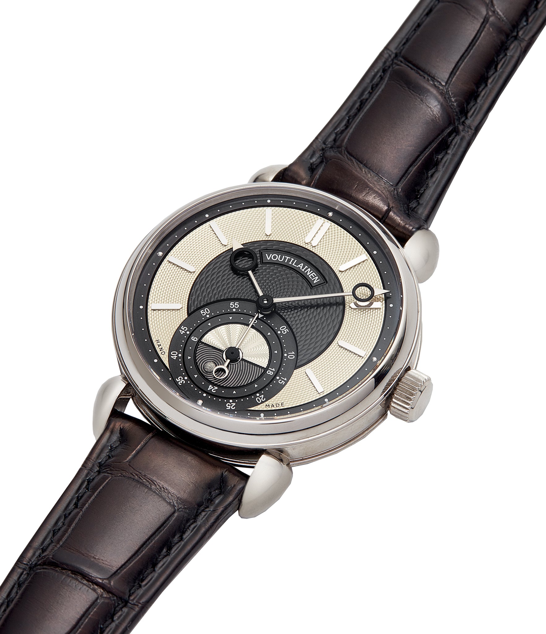 selling Kari Voutilainen GMT-6 two-tone dial white gold rare hand-made watch from independent watchmaker for sale online at A Collected Man London UK specialist of rare watches