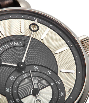 GMT-6 grey and champagne two-tone dial by Kari Voutilainentwo-tone dial white gold rare hand-made watch from independent watchmaker for sale online at A Collected Man London UK specialist of rare watches