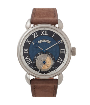 buy Kari Voutilainen GMT-6 blue dial dress watch for sale online at A Collected Man London UK approved re-seller of independent watchmakers